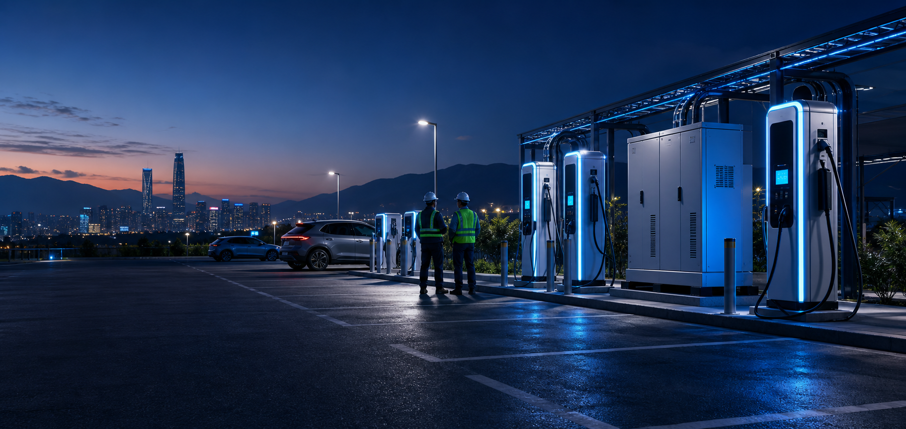 Infraestructura de carga para vehículos eléctricos en estacionamiento urbano